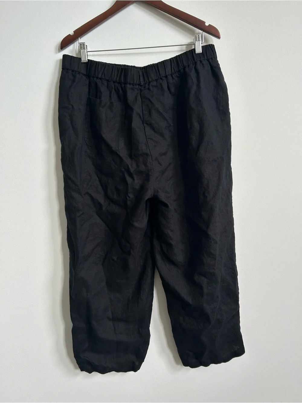 Quince Black Linen Cropped Pants XL